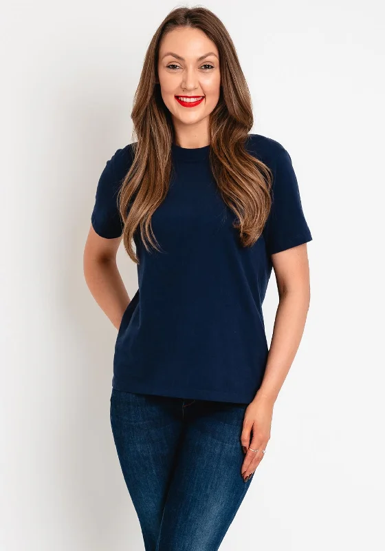 Superdry Womens Vintage Logo T-Shirt, Navy-- Cashmere Blend Cotton Blend Poly Blend