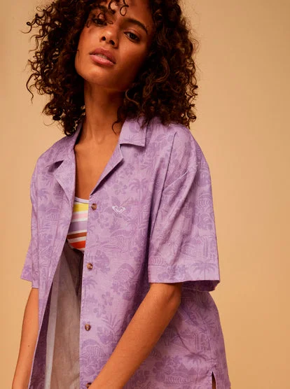 Roxy Surf Kind Kate Shirt Purple Rose-- Fleece Nylon Spandex
