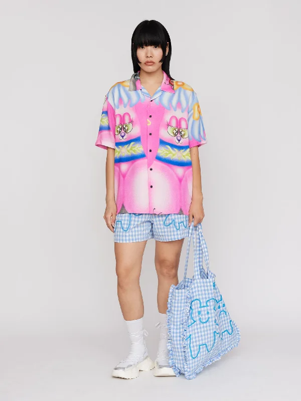 LO x Lony Mathis Cherry Garden Bowling Shirt-- Fashionable Trendy Casual