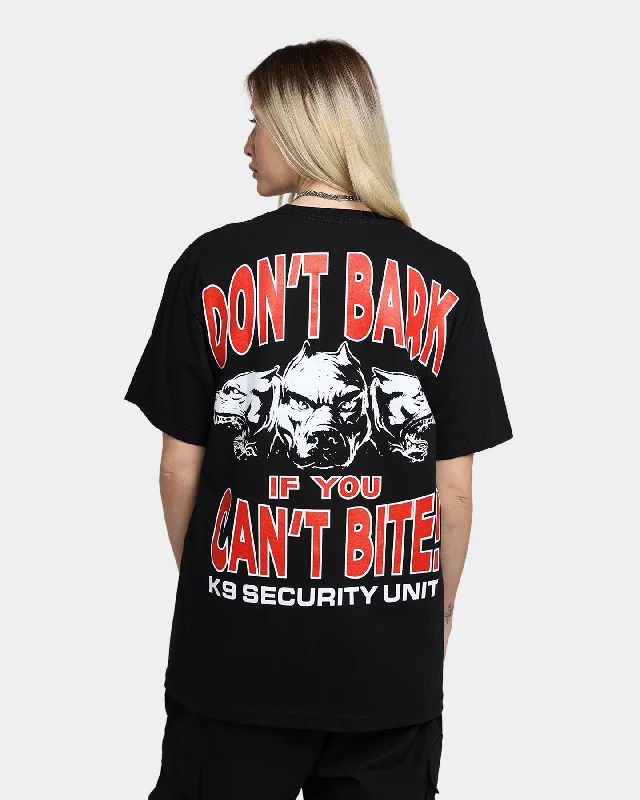 Rats Get Fat Don't Bark T-Shirt Black-- Real Fur Shearling Chenille