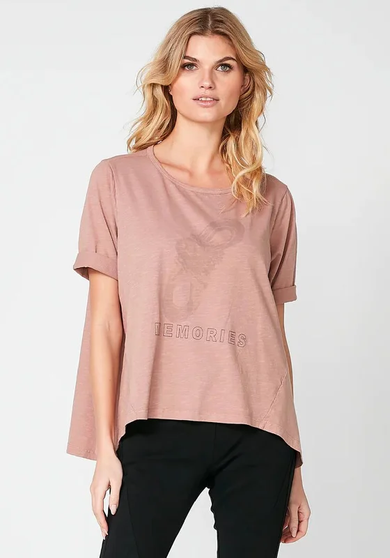 Nu Denmark Riana “Memories” Text Printed T-Shirt, Nude Rose-- Ribbed T-Shirt High Neck Heavyweight Nu Denmark Riana “Memories” Text Printed T-Shirt, Nude Rose-- Ribbed T-Shirt High Neck Heavyweight