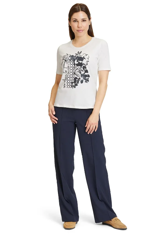 Betty Barclay Casual Floral Print T-Shirt, White-- Lace Blend Ribbed Blend Corduroy Blend Betty Barclay Casual Floral Print T-Shirt, White-- Lace Blend Ribbed Blend Corduroy Blend