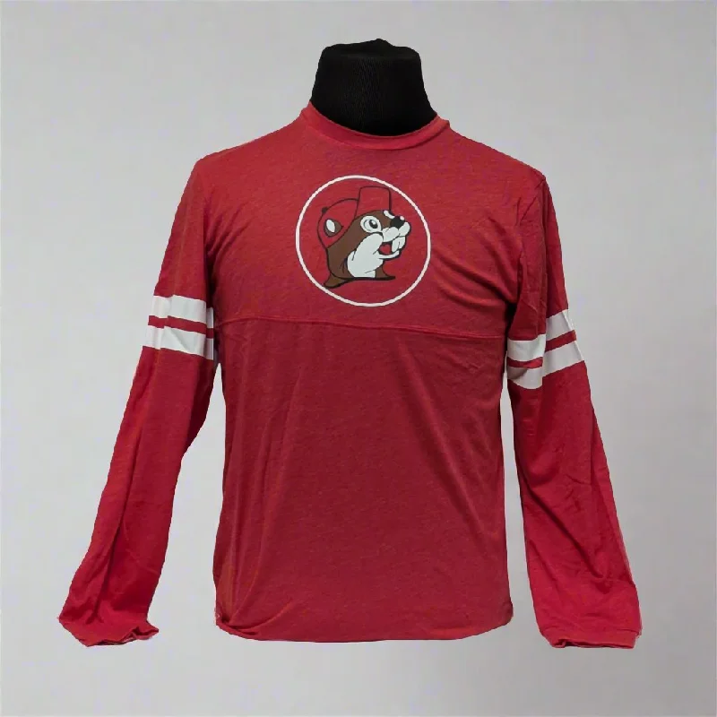 Buc-ee's Long-Sleeve Varsity T-Shirts-- Welt Pockets Slit Pockets