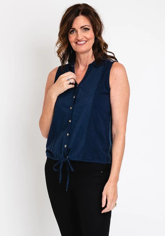 White Stuff Flowing Grasses Sleeveless Shirt, Navy-- Lace Blend Ribbed Blend Corduroy Blend White Stuff Flowing Grasses Sleeveless Shirt, Navy-- Lace Blend Ribbed Blend Corduroy Blend