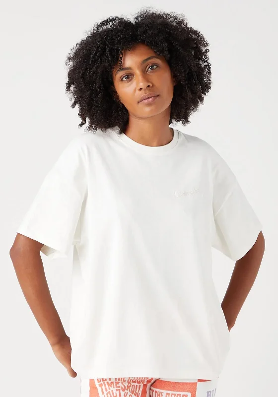 Wrangler Girlfriend Tee T-Shirt, Worn White-- Mesh Fabric Canvas Fabric Denim Fabric Wrangler Girlfriend Tee T-Shirt, Worn White-- Mesh Fabric Canvas Fabric Denim Fabric