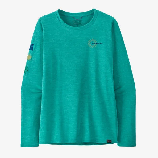 W's L/S Cap Cool Daily Graphic Shirt - Waters-- Handmade Hand-knitted Hand-woven