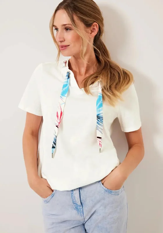 Cecil Print Drawstring Shirt, Vanilla White-- Lace Blend Ribbed Blend Corduroy Blend Cecil Print Drawstring Shirt, Vanilla White-- Lace Blend Ribbed Blend Corduroy Blend