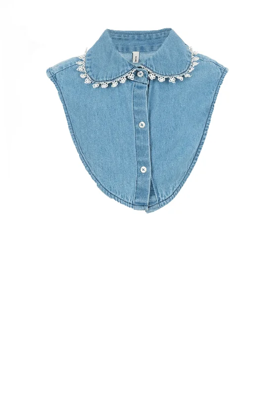 Ichi Denim Shirt Insert, Light Blue-- Asymmetrical Pockets Print