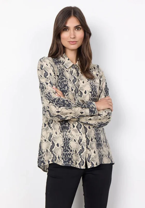 Soyaconcept Aida Snake Print Shirt, Cream-- Wool Fabric Cashmere Fabric Tweed Fabric Soyaconcept Aida Snake Print Shirt, Cream-- Wool Fabric Cashmere Fabric Tweed Fabric