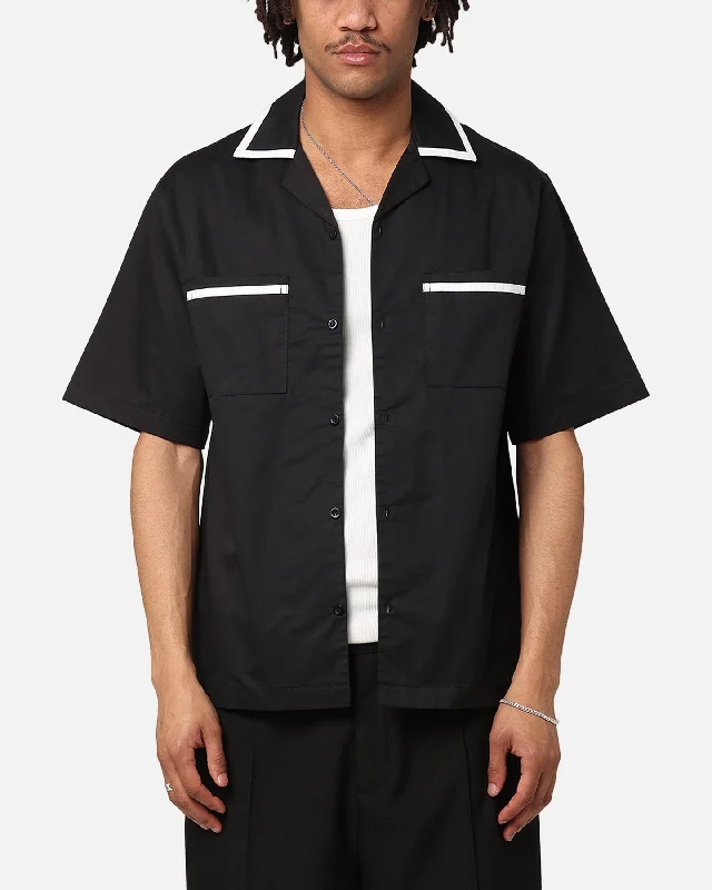XXIII Accent Bowling Shirt Black/White-- Jersey Fabric Tulle Fabric Batik Fabric