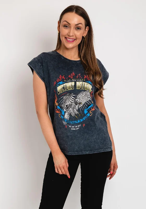 The Sofia Collection One Size Rock T-Shirt, Grey-- Satin Fabric Silk Fabric Chiffon Fabric The Sofia Collection One Size Rock T-Shirt, Grey-- Satin Fabric Silk Fabric Chiffon Fabric