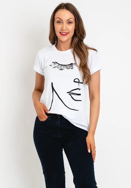 The Serafina Collection One Size Print T-shirt, White-- Wool Fabric Cashmere Fabric Tweed Fabric The Serafina Collection One Size Print T-shirt, White-- Wool Fabric Cashmere Fabric Tweed Fabric