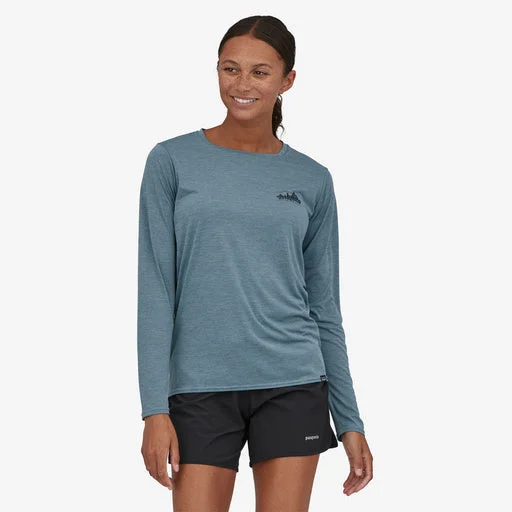Patagonia Women's Long-Sleeved Capilene Cool Daily Graphic Shirt-- Collared T-Shirt Boat Neck A-Line Patagonia Women's Long-Sleeved Capilene Cool Daily Graphic Shirt-- Collared T-Shirt Boat Neck A-Line