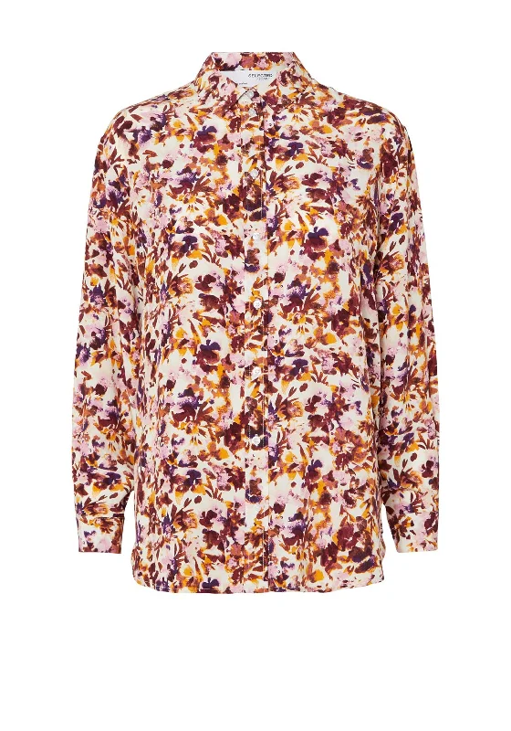 Selected Femme Merle Floral Print Shirt, Snow White-- Mesh Blend Leather Blend Suede Blend Selected Femme Merle Floral Print Shirt, Snow White-- Mesh Blend Leather Blend Suede Blend