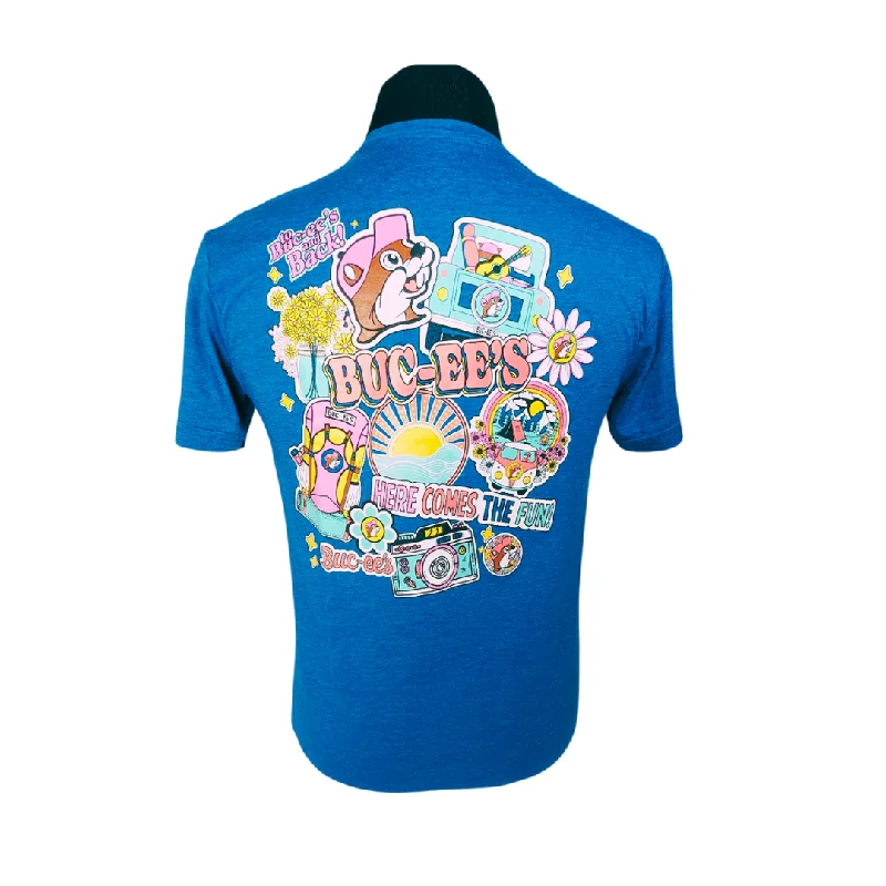 Buc-ee's Sticker Shirt-- Solid Print Embellished