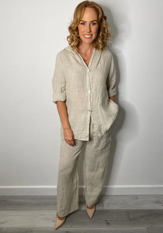 The Serafina Collection One Size Long Shirt, Beige-- Wool Fabric Cashmere Fabric Tweed Fabric The Serafina Collection One Size Long Shirt, Beige-- Wool Fabric Cashmere Fabric Tweed Fabric