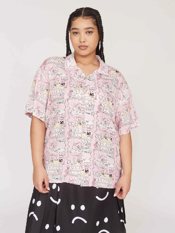 Esther x Lazy Oaf Bowling Shirt-- Fleece Fabric Down Fabric Feather Fabric