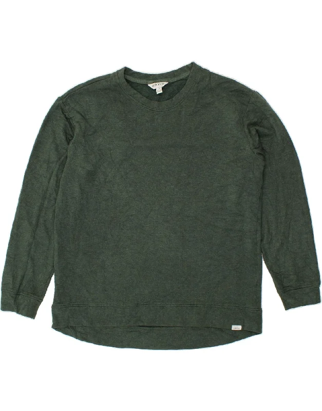 ORVIS Womens Sweatshirt Jumper UK 14 Medium Green Modal Hoodie with Rolled Sleeves Casual Relaxed ORVIS Womens Sweatshirt Jumper UK 14 Medium Green Modal Hoodie with Rolled Sleeves Casual Relaxed