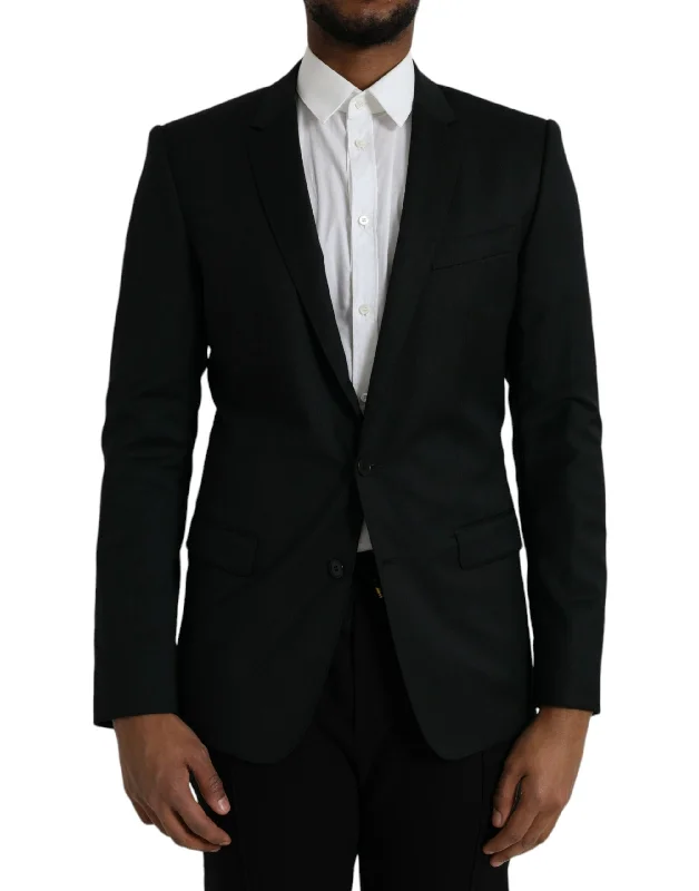 Black Wool Martini Single Breasted Blazer Women's Premium Blazer