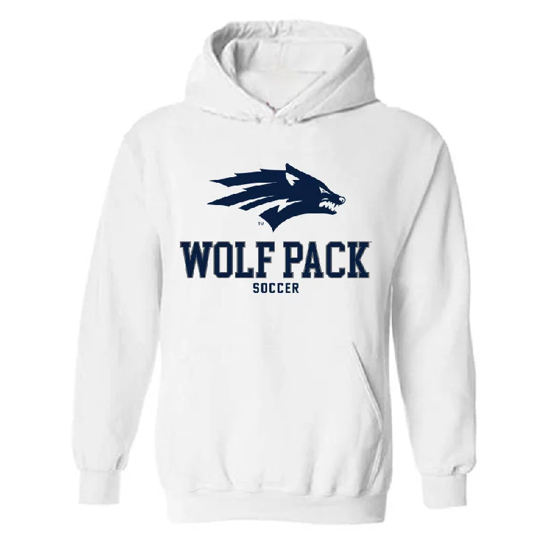 Nevada - NCAA Women's Soccer : Olivia Loomis - Classic Shersey Hooded Sweatshirt Hoodie with Emblem Brand Identity Nevada - NCAA Women's Soccer : Olivia Loomis - Classic Shersey Hooded Sweatshirt Hoodie with Emblem Brand Identity