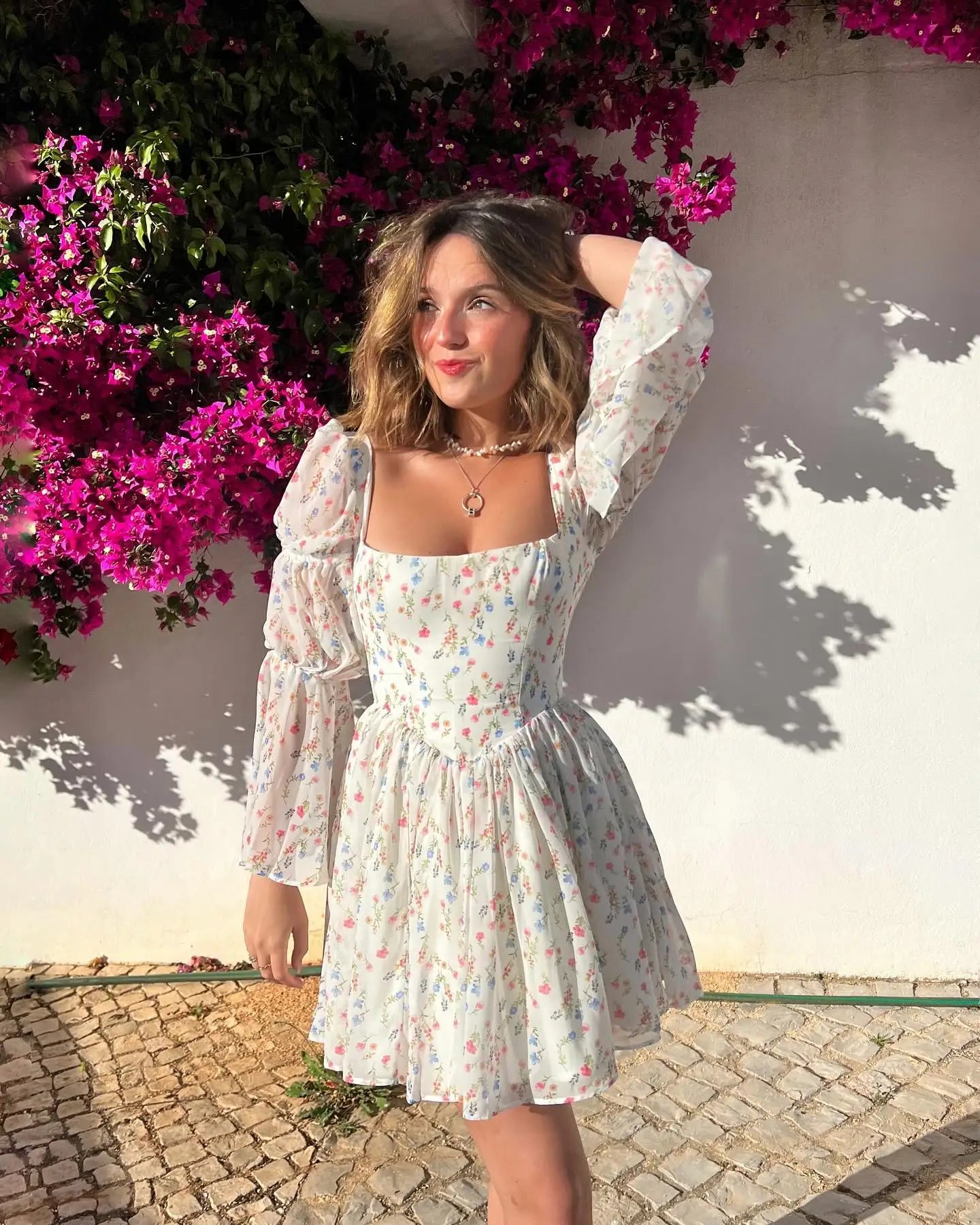 Lunivop Summer Casual Holiday Dress 2024 New Arrivals Square Neck Lantern Sleeve Birthday Party Dresses Mini Women's Clothing Tunics Sale discount Lunivop Summer Casual Holiday Dress 2024 New Arrivals Square Neck Lantern Sleeve Birthday Party Dresses Mini Women's Clothing Tunics Sale discount