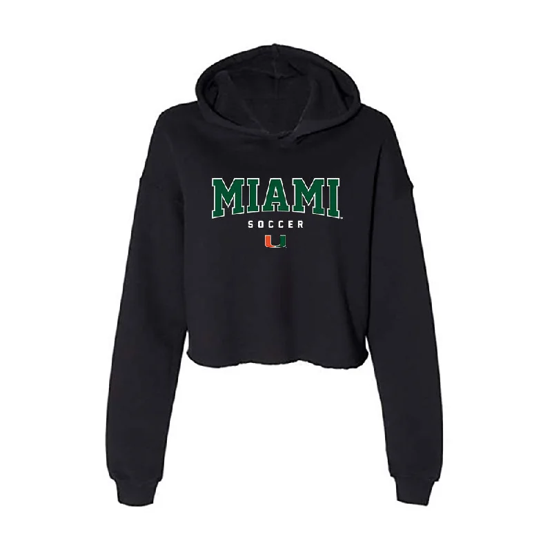 Miami - NCAA Women's Soccer : Emma Pidding - Women's Crop Fleece Hoodie Hoodie with Hem Lace Feminine Delicate Miami - NCAA Women's Soccer : Emma Pidding - Women's Crop Fleece Hoodie Hoodie with Hem Lace Feminine Delicate