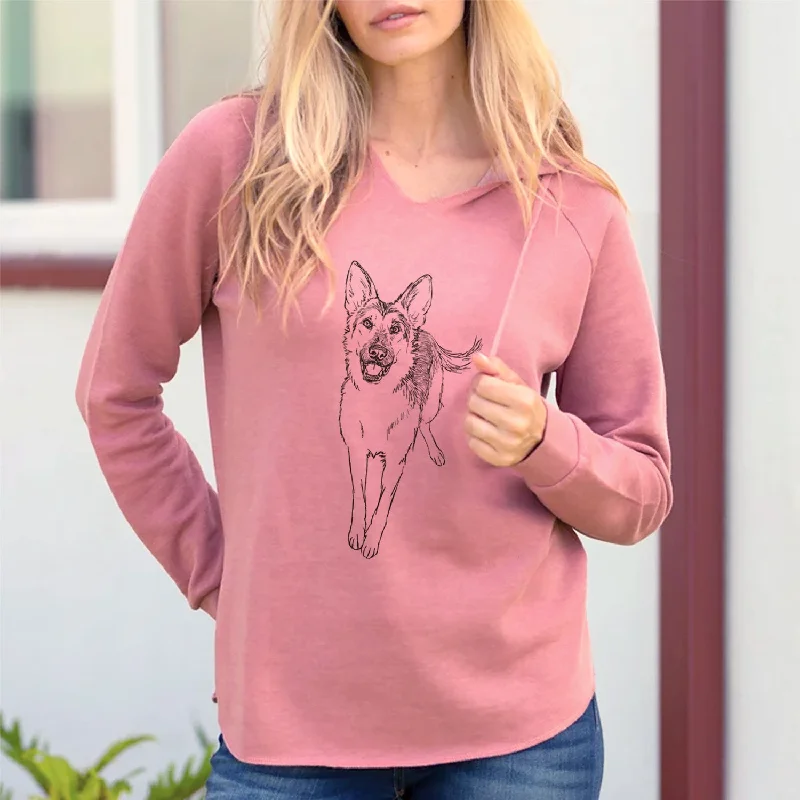 Doodled Odie the German Shepherd - Cali Wave Hooded Sweatshirt Graphic Hoodie Design Print Doodled Odie the German Shepherd - Cali Wave Hooded Sweatshirt Graphic Hoodie Design Print