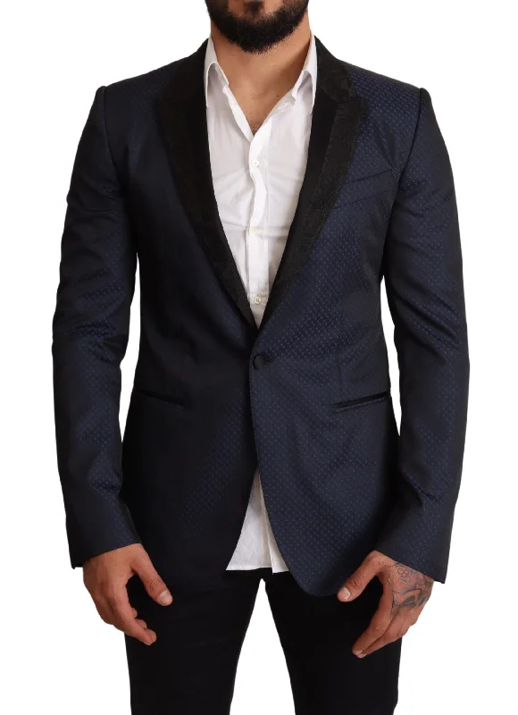 Elegant Blue Slim Fit Martini Blazer Women's High-End Blazer