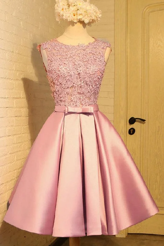 Homecoming Dress Appliques Bowknot Satin Short Prom Dress Party Dress PD454 Tunics Versatile stylish Homecoming Dress Appliques Bowknot Satin Short Prom Dress Party Dress PD454 Tunics Versatile stylish