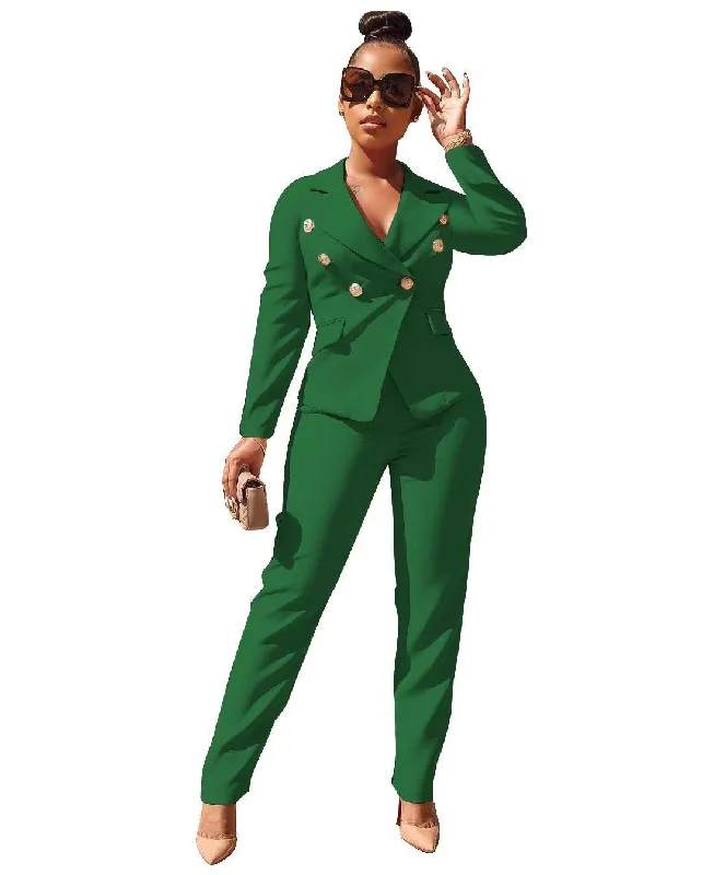 Women's Pant Suit 1307 Green Cozy Knit Pants