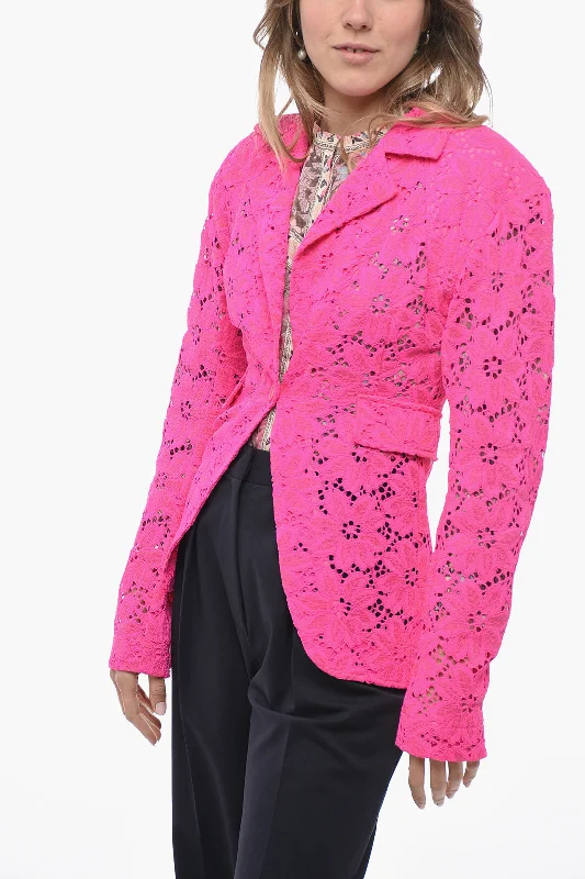 Rotate Flap Pockets Macrame' Laces Blazer 42 Italian size Women's Vintage Suit