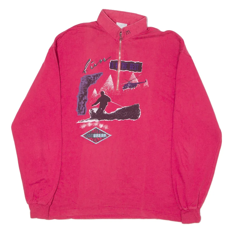 MASER Ski Break 1/4 Zip Womens Sweatshirt Pink High Neck M Hoodie with Lining Warm Insulated MASER Ski Break 1/4 Zip Womens Sweatshirt Pink High Neck M Hoodie with Lining Warm Insulated