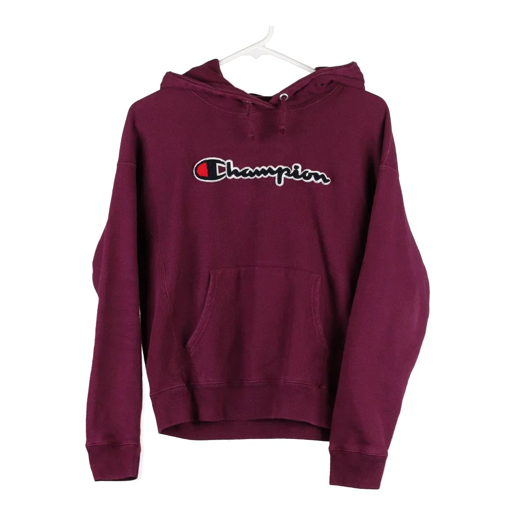 Champion Spellout Hoodie - Medium Purple Cotton Blend Hoodie with Sequins Glamorous Eye-catching Champion Spellout Hoodie - Medium Purple Cotton Blend Hoodie with Sequins Glamorous Eye-catching