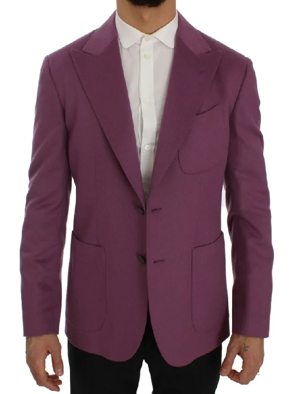 Elegant Purple Cashmere-silk Blend Blazer Women's Advanced Suit