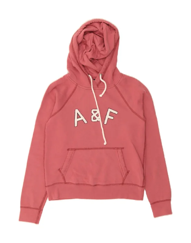 ABERCROMBIE & FITCH Womens Graphic Hoodie Jumper UK 6 XS Pink Cotton Graphic Hoodie Design Print ABERCROMBIE & FITCH Womens Graphic Hoodie Jumper UK 6 XS Pink Cotton Graphic Hoodie Design Print