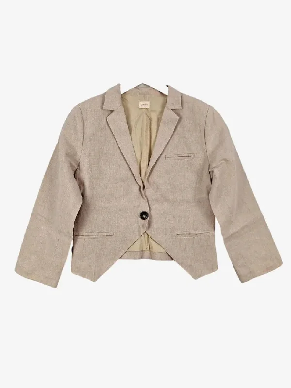 Gorman Oatmeal Linen Single Breasted Blazer Size 10 Women's Elegant Blazer