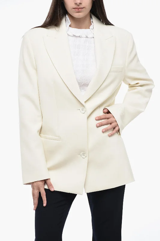 Off-White SEASONAL Peak Lapel Blazer with Embroidered Detail 42 Italian size Women's Luxurious Jacket Off-White SEASONAL Peak Lapel Blazer with Embroidered Detail 42 Italian size Women's Luxurious Jacket