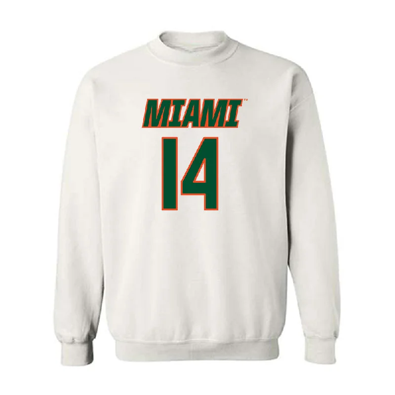 Miami - NCAA Women's Soccer : Emma Pidding - Replica Shersey Crewneck Sweatshirt Hoodie with Elastic Cuffs Stretchable Comfortable Miami - NCAA Women's Soccer : Emma Pidding - Replica Shersey Crewneck Sweatshirt Hoodie with Elastic Cuffs Stretchable Comfortable