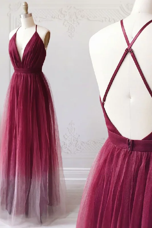 A-line Spaghetti Straps Ombre Long Tulle Prom Dress Party Dress OKR69 Tunics Business professional A-line Spaghetti Straps Ombre Long Tulle Prom Dress Party Dress OKR69 Tunics Business professional