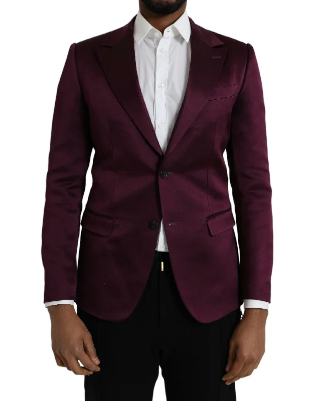 Maroon Silk Single Breasted Coat Blazer Fashion Women's Blazer