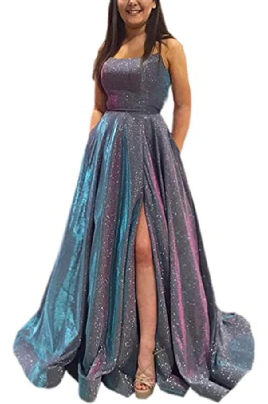 Long A-line Prom Dress with Pockets Formal Evening Ball Gowns Side Slit Glitter Party Dress OKY42 Tunics Office stylish Long A-line Prom Dress with Pockets Formal Evening Ball Gowns Side Slit Glitter Party Dress OKY42 Tunics Office stylish