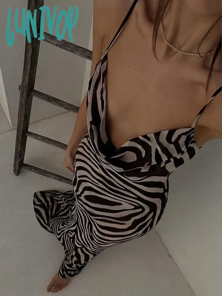 Lunivop Zebra Print Maxi Dress Women Fashion Sheer Chiffon Holidays Beach Dress Summer Elegant Sexy Front Cowl Backless Party Dress sweetheart Neckline Romantic Lunivop Zebra Print Maxi Dress Women Fashion Sheer Chiffon Holidays Beach Dress Summer Elegant Sexy Front Cowl Backless Party Dress sweetheart Neckline Romantic