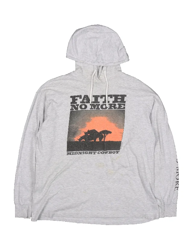 Faith No More "Midnight Cowboy" Thin Hoodie Hoodie with Ribbed Hem Stretchable Secure Faith No More "Midnight Cowboy" Thin Hoodie Hoodie with Ribbed Hem Stretchable Secure