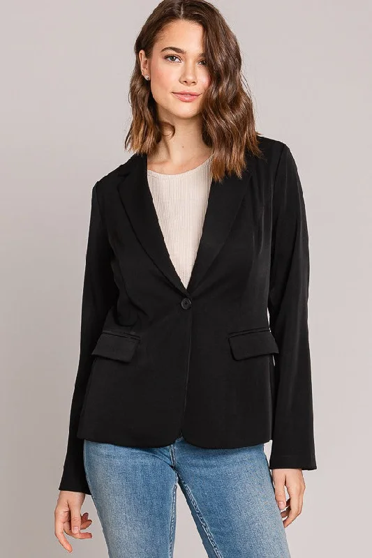 Twill Flap Pocket Blazer Women's Denim Suit
