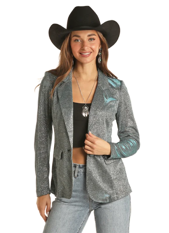 Ladies Iridescent Blazer Rock & Roll Denim BW92T02056 Women's Boutique Suit