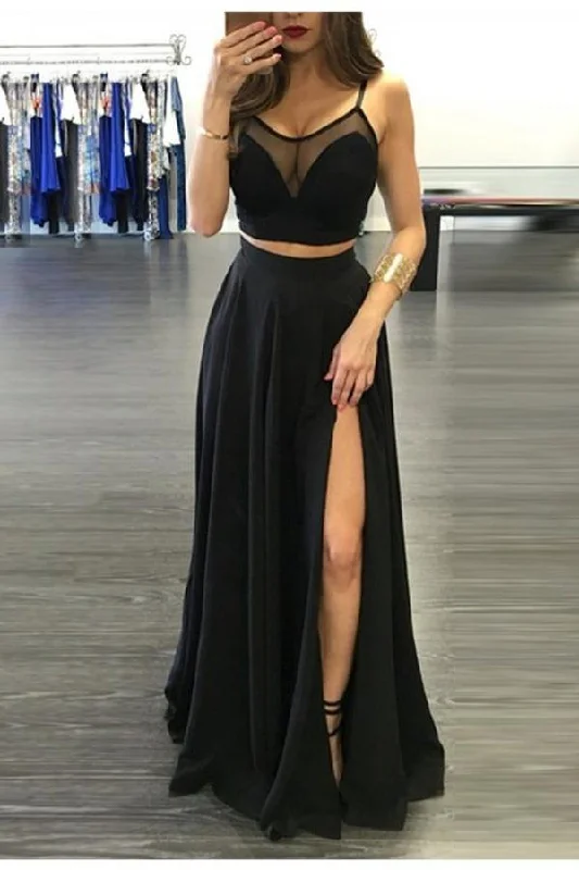 Simple Black Two Pieces Long Cheap Modest Prom Dresses Party Dresses K772 Tunics Canvas sturdy Simple Black Two Pieces Long Cheap Modest Prom Dresses Party Dresses K772 Tunics Canvas sturdy