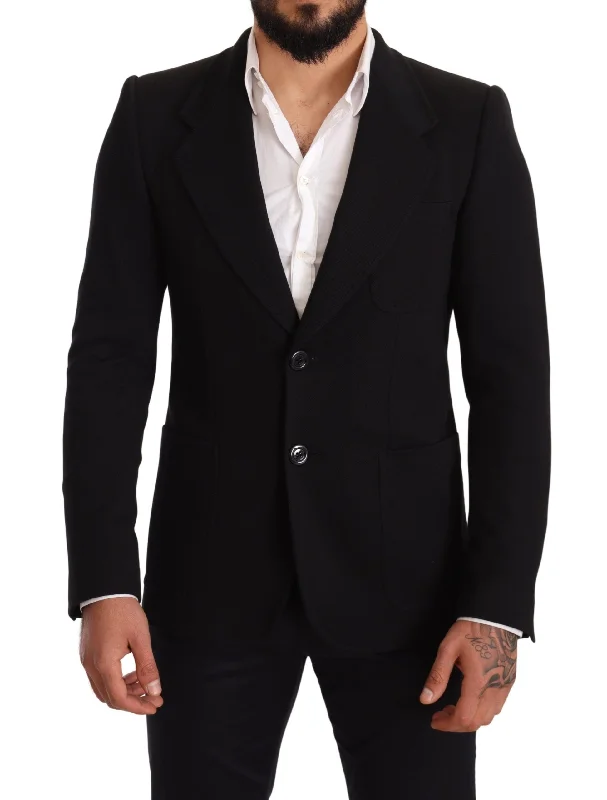 Elegant Slim Fit Black Cotton Blazer Women's Handmade Blazer