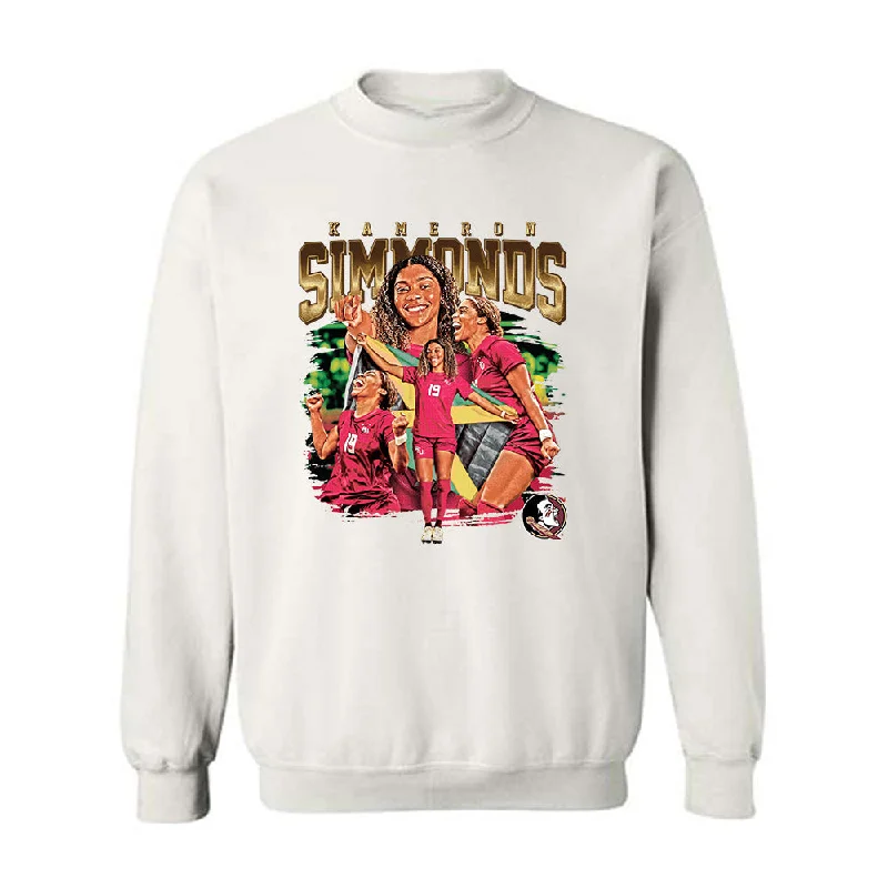 FSU - NCAA Women's Soccer : Kameron Simmonds - National Team Player Collage Crewneck Sweatshirt Hoodie with Logo Branding Identity FSU - NCAA Women's Soccer : Kameron Simmonds - National Team Player Collage Crewneck Sweatshirt Hoodie with Logo Branding Identity