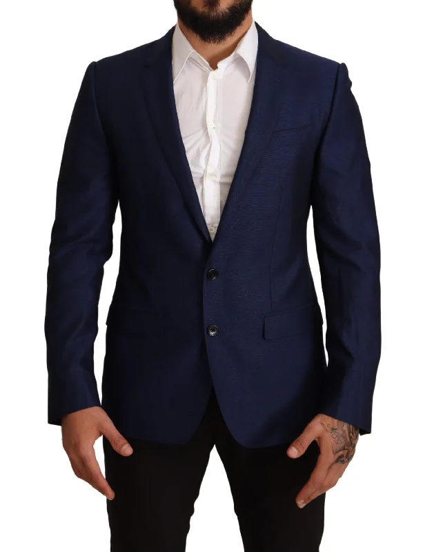 Navy Blue Virgin Wool Martini Blazer Women's Premium Blazer