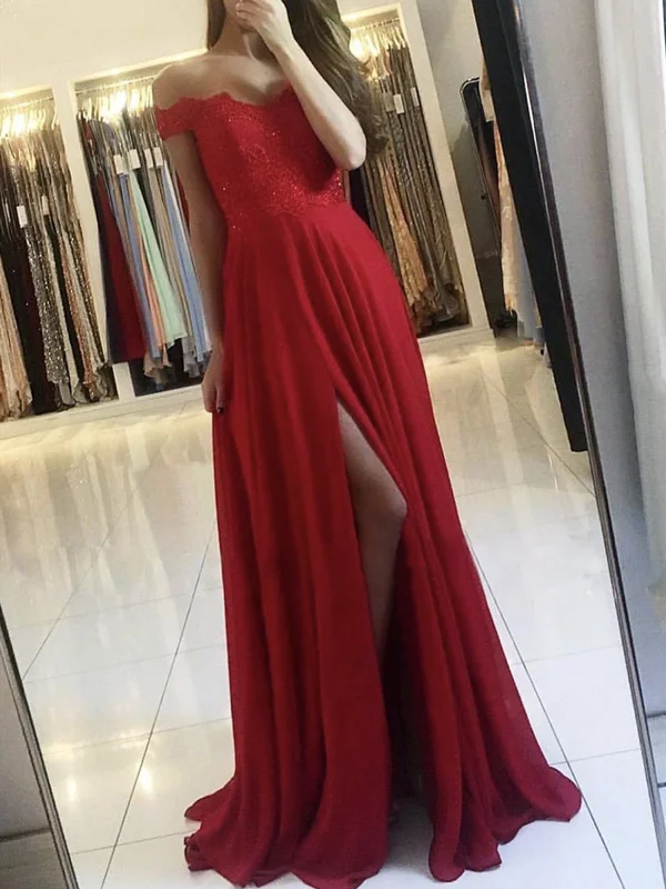 Off the Shoulder Green Blue Red Lace Prom Dresses, Off Shoulder Lace Formal Evening Dresses Tunics Distressed trendy